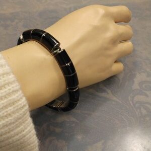 Vintage Mexico Streling Silver Bracelet with Onyx Stone